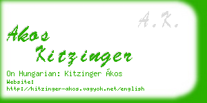 akos kitzinger business card